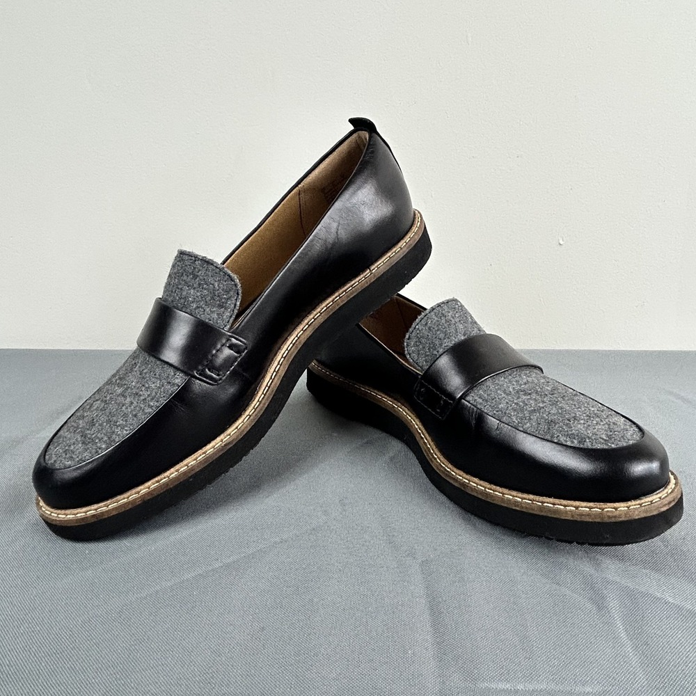 Clarks Artisan Glick Avalee Slip-On Black Gray Loafers Women's Size 8